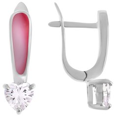 Balex Серьги 2424920272 из серебра 925 пробы с фианитом и перламутром