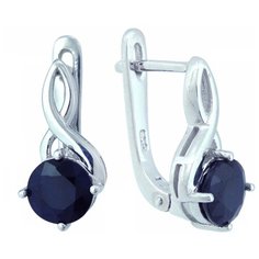Balex Серьги 2405937351 из серебра 925 пробы с сапфиром корундом природным