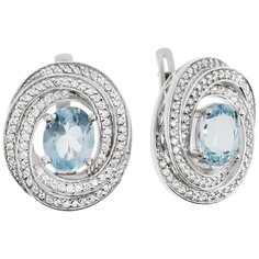 Balex Серьги 2405935692 из серебра 925 пробы с топазом голубым природным и фианитом