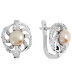 Balex Серьги 2454930071 из серебра 925 пробы с жемчугом культивированным и фианитом