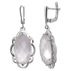 Balex Серьги 2410931630 из серебра 925 пробы с розовым кварцем природным