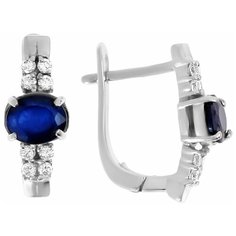 Balex Серьги 2405836985 из серебра 925 пробы с сапфиром корундом природным и фианитом