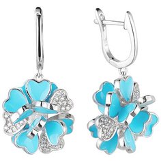 Balex Серьги 2445900006 из серебра 925 пробы с эмалью и фианитом