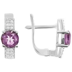 Balex Серьги 2410931329 из серебра 925 пробы с александритом синтетическим и фианитом