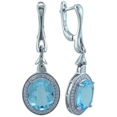 Balex Серьги 2405937681 из серебра 925 пробы с топазом голубым природным и фианитом