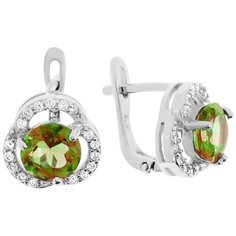 Balex Серьги 2405937150 из серебра 925 пробы с султанитом синтетическим и фианитом