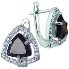 Balex Серьги 2405937573 из серебра 925 пробы с гранатом природным и фианитом