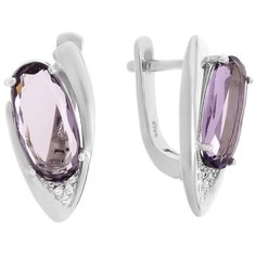 Balex Серьги 2422910289 из серебра 925 пробы с аметистом синтетическим и фианитом