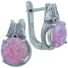 Balex Серьги 2405937504 из серебра 925 пробы с опалом и фианитом