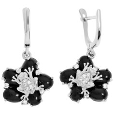 Balex Серьги 2432930132 из серебра 925 пробы с ониксом и фианитом