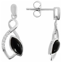 Balex Серьги 2421930208 из серебра 925 пробы с ониксом и фианитом