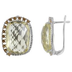 Balex Серьги 2410931594 из серебра 925 пробы с топазом Лимонным и фианитом