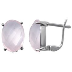 Balex Серьги 2410931627 из серебра 925 пробы с розовым кварцем природным