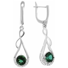 Balex Серьги 2405836213 из серебра 925 пробы с шпинелью синтетической и фианитом