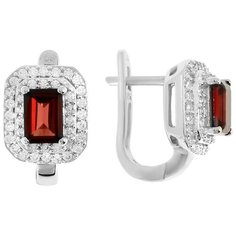 Balex Серьги 2454930063 из серебра 925 пробы с гранатом природным и фианитом