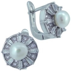 Balex Серьги 2405937501 из серебра 925 пробы с жемчугом культивированным и фианитом