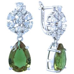 Balex Серьги 2405937769 из серебра 925 пробы с султанитом синтетическим и фианитом