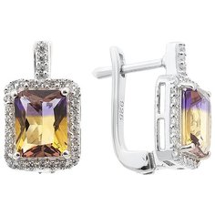 Balex Серьги 2410931624 из серебра 925 пробы с аметрином синтетическим и фианитом