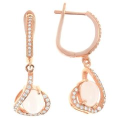 Balex Серьги 2405836574 из серебра 925 пробы с кошачьим глазом синтетическим и фианитом