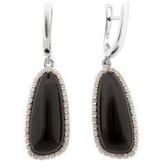 Balex Серьги 2432920109 из серебра 925 пробы с ониксом и фианитом