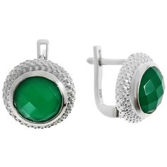 Balex Серьги 2410931441 из серебра 925 пробы с хризопразом природным