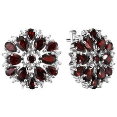 Balex Серьги 2410931754 из серебра 925 пробы с гранатом природным и фианитом