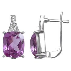 Balex Серьги 2410931640 из серебра 925 пробы с александритом синтетическим и фианитом