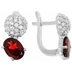 Balex Серьги 2454930046 из серебра 925 пробы с гранатом природным и фианитом