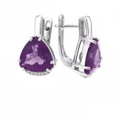 Balex Серьги 2405937212 из серебра 925 пробы с александритом синтетическим и фианитом