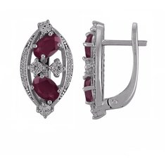 Balex Серьги 2405937139 из серебра 925 пробы с рубином корундом и фианитом