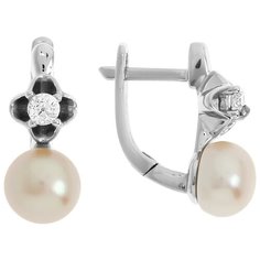 Balex Серьги 2433930256 из серебра 925 пробы с жемчугом культивированным и фианитом
