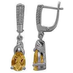 Balex Серьги 2405937086 из серебра 925 пробы с цитрином природным и фианитом
