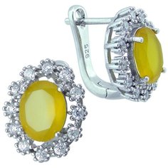 Balex Серьги 2405937542 из серебра 925 пробы с агатом природным и фианитом