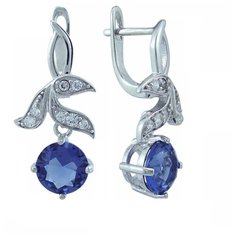 Balex Серьги 2405937364 из серебра 925 пробы с танзанитом синтетическим и фианитом