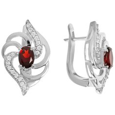 Balex Серьги 2454930058 из серебра 925 пробы с гранатом природным и фианитом