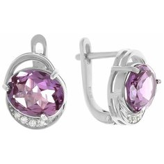 Balex Серьги 2405937387 из серебра 925 пробы с александритом синтетическим и фианитом