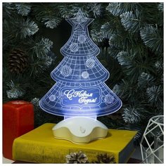 Фигурка Luazon Lighting Елка с шарами 25 см белый