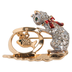 Queen fair Брошь Кошка с аквариумом 4570847