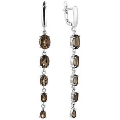 Balex Серьги 2457930052 из серебра 925 пробы с раухтопазом природным