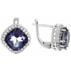 Balex Серьги 2405936135 из серебра 925 пробы с мистик кварцем природным и фианитом