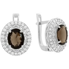 Balex Серьги 2410931566 из серебра 925 пробы с раухтопазом природным и фианитом