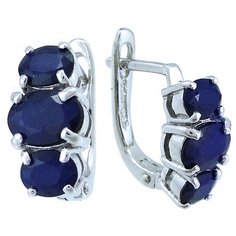 Balex Серьги 2405937751 из серебра 925 пробы с сапфиром корундом природным