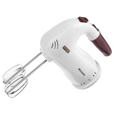 Миксер WILLMARK WHM-6023ST, ручной, 400 Вт, 5 скоростей, 2 насадки, подставка бордо 5091258