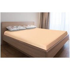 Простыня на резинке 160/200/20, цвет Персик , (100% хлопок, г.Иваново, Мерцана)