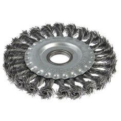 Щетка металлическая для УШМ LOM, плоская, посадка 22 мм, крученая проволока, 125 мм 2767946