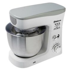 Миксер Sakura SA-6327W, планетарный, 1000 Вт, 3.5 л, 6 скоростей, 3 насадки, белый 6769533