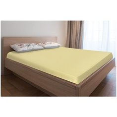 Простыня на резинке, размер 160/200/20 Трикотаж, цвет Желтый, (100% хлопок, г.Иваново, Мерцана)