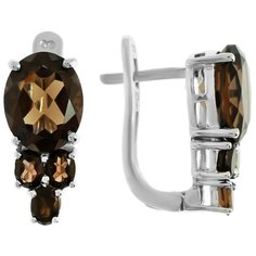 Balex Серьги 2454930077 из серебра 925 пробы с раухтопазом природным