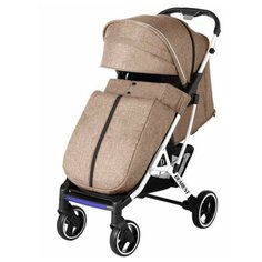 Коляска прогулочная Dearest 819 с накидкой на ножки, белая рама (шампанское)