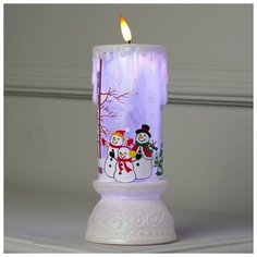 Свеча светодиодная Luazon Lighting Снеговик 23 см белый